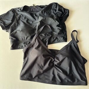 Torrid Swimsuit Rashguard Wireless Bikini Tops Black 2X